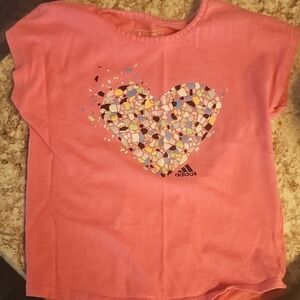 Adidas Kids Pink Heart T-Shirt